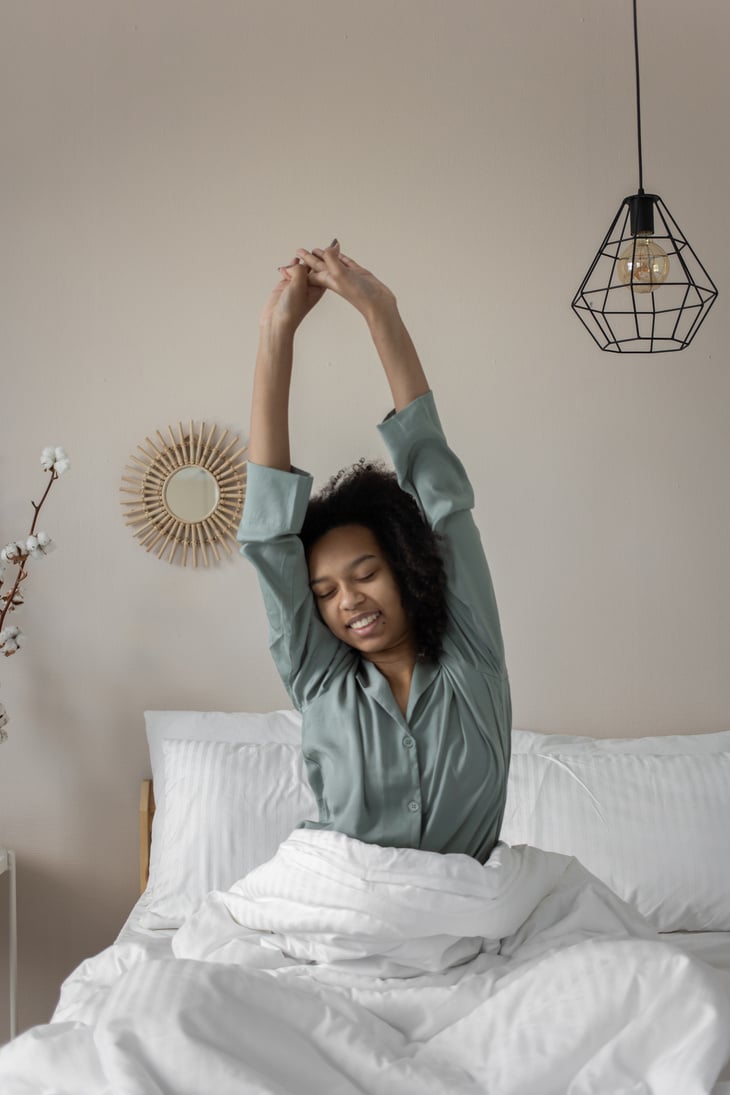 A Woman Waking Up from Sleep